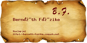 Bernáth Füzike névjegykártya